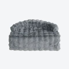 Calming Fluffy Couch Cover Dog Bed - Grey