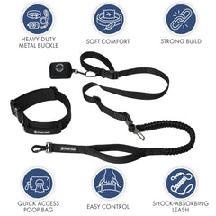 Comfort Control Collar and Multipurpose Leash Set - Black