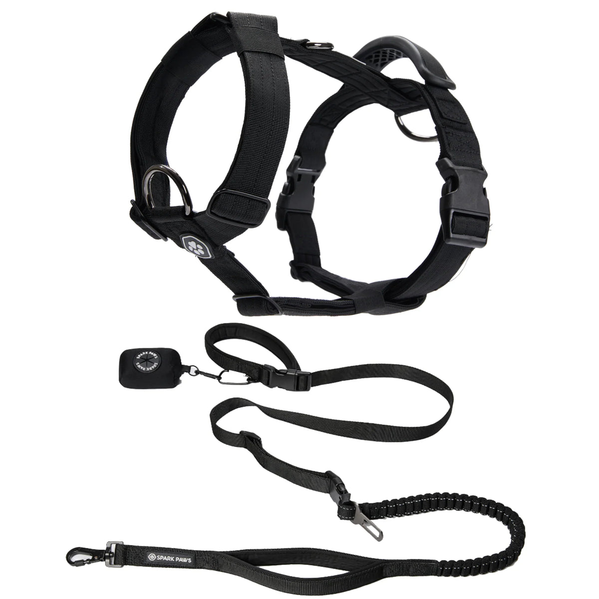 Comfort Control No-Pull Dog Harness and Multipurpose Leash Set - Black