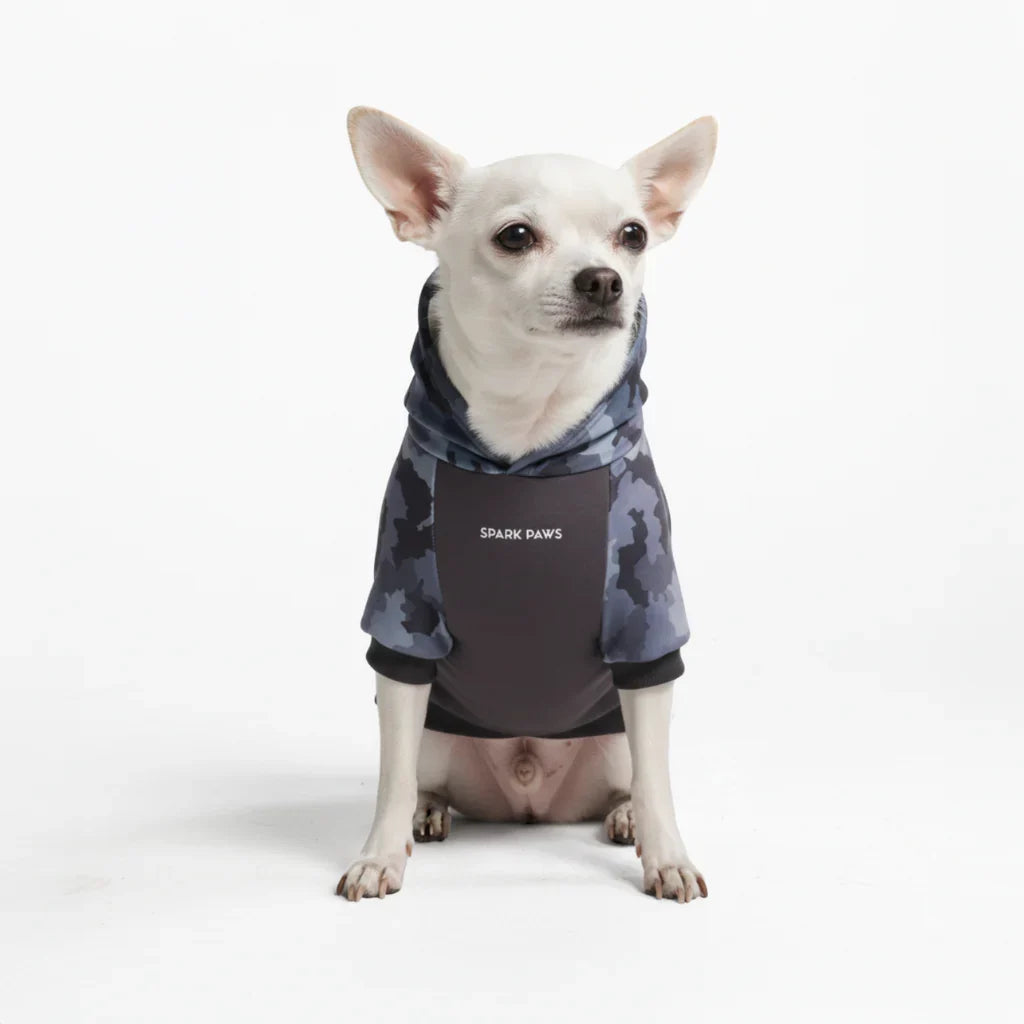 Grey Camo Dog Hoodie